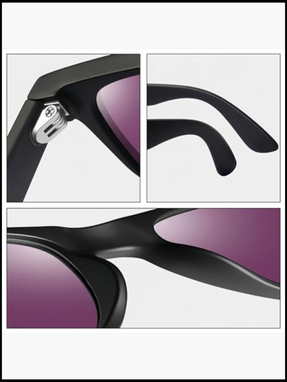Polarized UV Protection Square Sunglasses with Metal Hinge - Picture 5 of 7